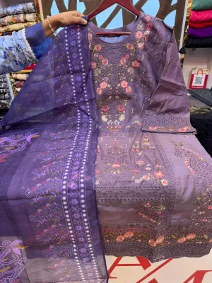 Pakistani Inspired Embroidered Cotton Dress